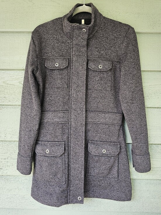 Mountain Khakis Jackets & Blazers - Mountain Khakis Old Faithful Sweater Knit Coat Snap Heather Gray Women's Size S